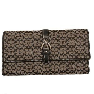 Coach black gray signature mini c wallet checkbook